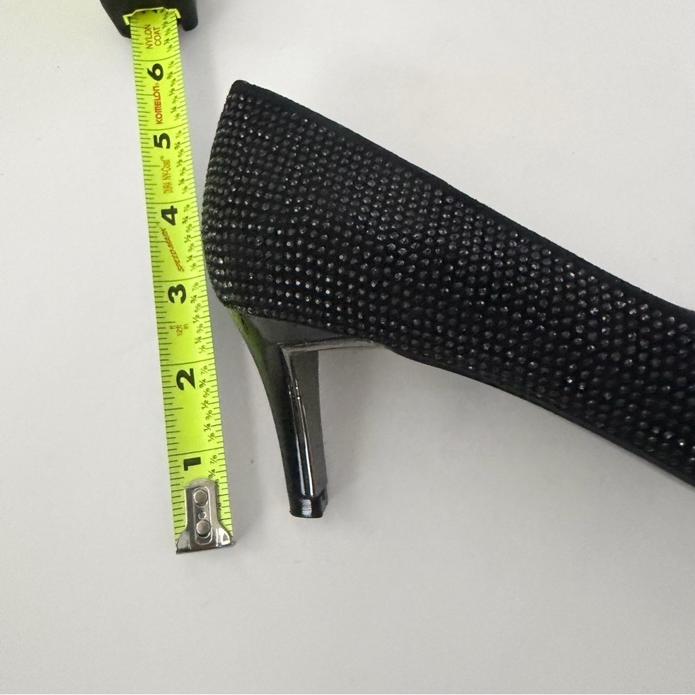 Vaneli Black Crystal Peep Toe Heels – Size 8W – Elegant Dress Pumps - Picture 8 of 8